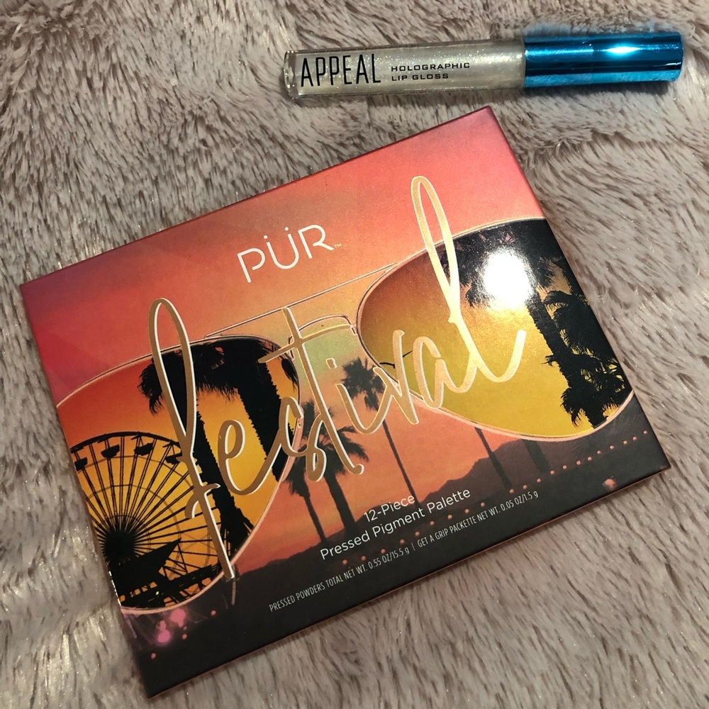 PUR festival palette &Appeal Holographic lip gloss